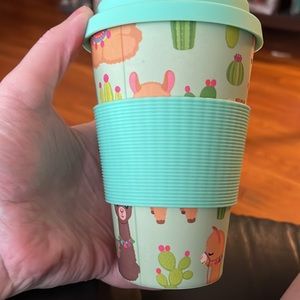 NEW 14oz LLAMA w/CACTI PLANT-BASED TRAVEL MUG, Ecofriendly Biodegradable
